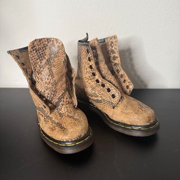 Vintage Dr. Martens Boots Pascal Snakeskin Snake Leather Women UK 4 US 6 Shoes‎ - Picture 2 of 13